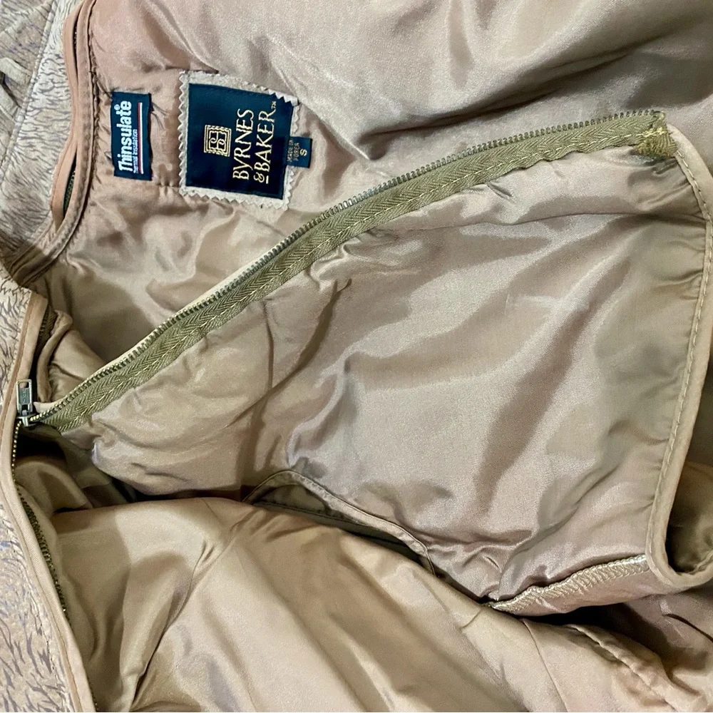 Vintage Byrnes & Baker FABULOUS 80s Leather Animal Print Jacket, Belted, Size S - Picture 11 of 11